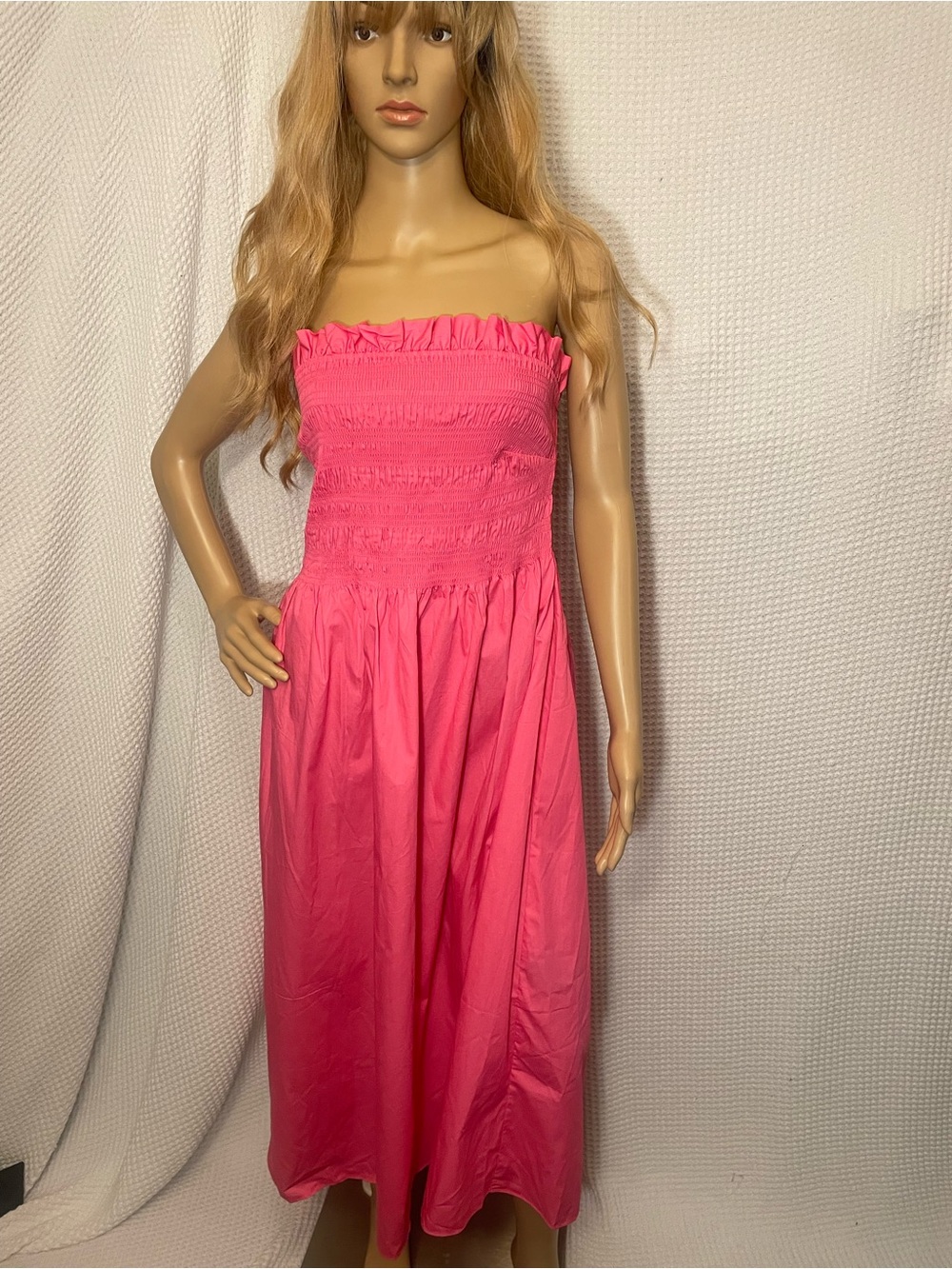 H&M Pink Maxi Tube Top Dress With Attachable Straps Size XL